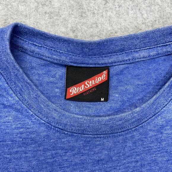 Red Stripe Beer T-Shirt Men’s Medium Blue Graphic Front Back Hits Jamaica - Picture 3 of 9